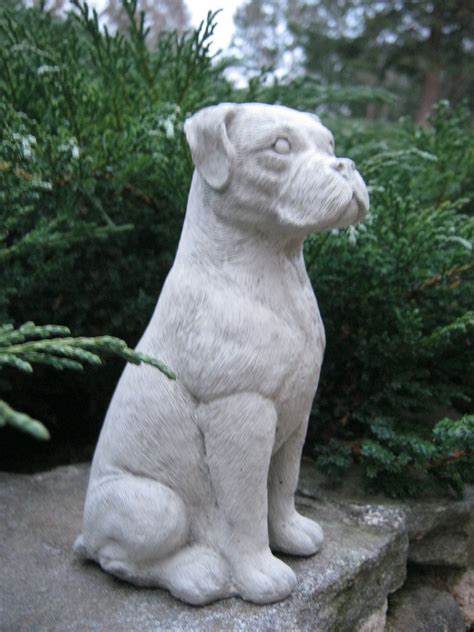 metal boxer dog statue|concrete boxer dog statues.